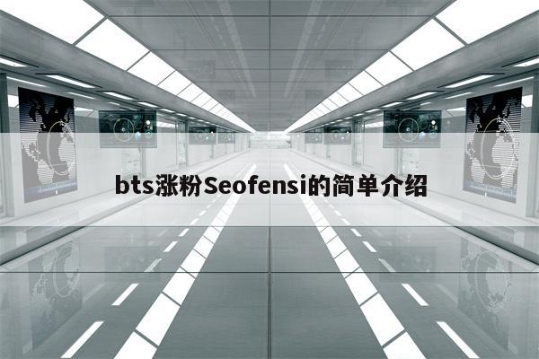 bts涨粉Seofensi的简单介绍