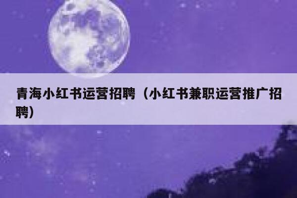 青海小红书运营招聘（小红书兼职运营推广招聘）