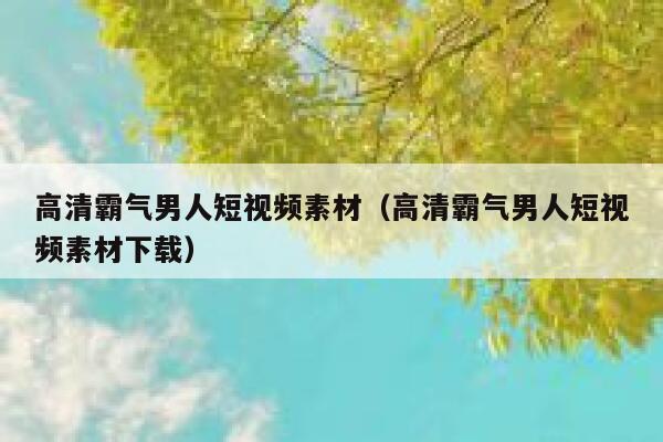 高清霸气男人短视频素材（高清霸气男人短视频素材下载）