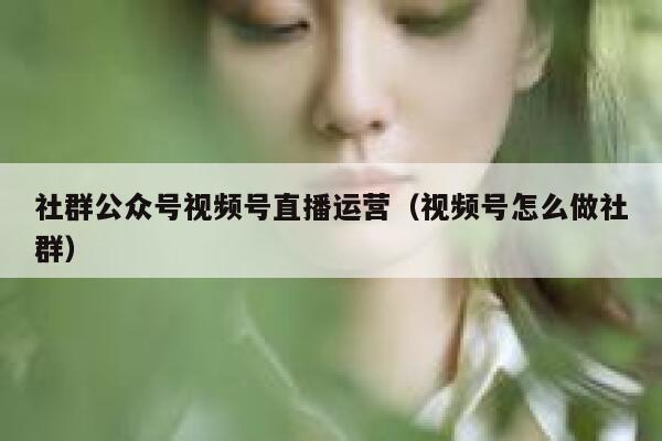 社群公众号视频号直播运营（视频号怎么做社群）