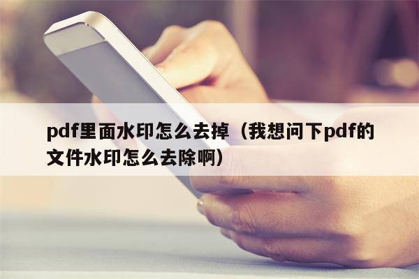 pdf里面水印怎么去掉（我想问下pdf的文件水印怎么去除啊）