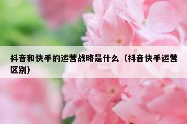 抖音和快手的运营战略是什么（抖音快手运营区别）