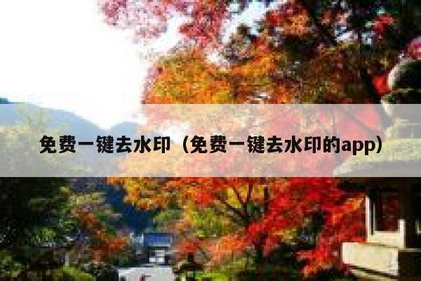 免费一键去水印（免费一键去水印的app）