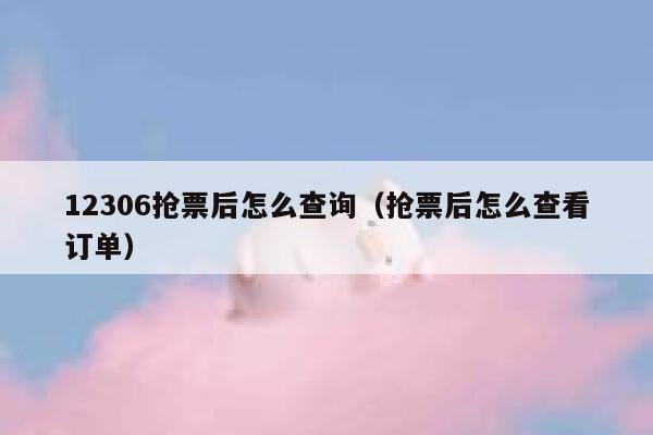 12306抢票后怎么查询（抢票后怎么查看订单）