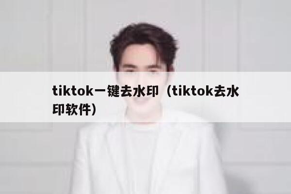 tiktok一键去水印（tiktok去水印软件）