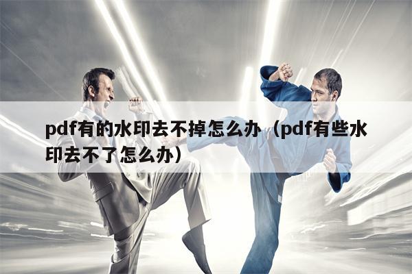 pdf有的水印去不掉怎么办（pdf有些水印去不了怎么办）