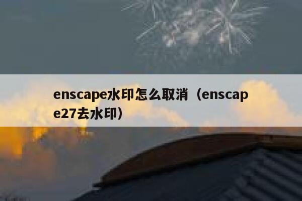 enscape水印怎么取消（enscape27去水印）