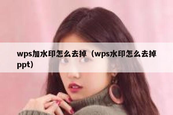 wps加水印怎么去掉（wps水印怎么去掉ppt）