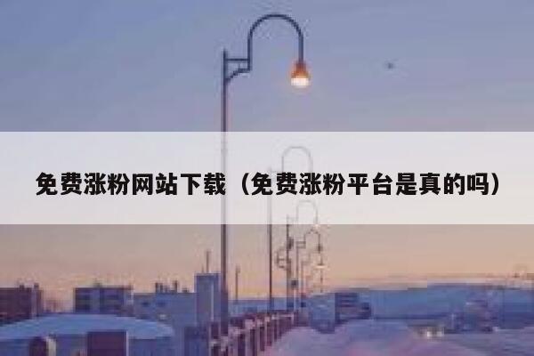 免费涨粉网站下载（免费涨粉平台是真的吗）