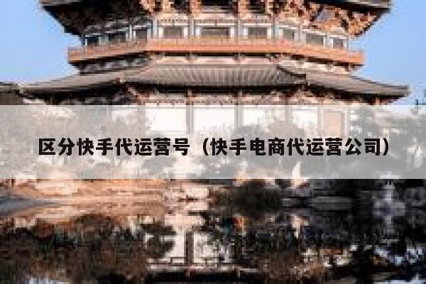 区分快手代运营号（快手电商代运营公司）