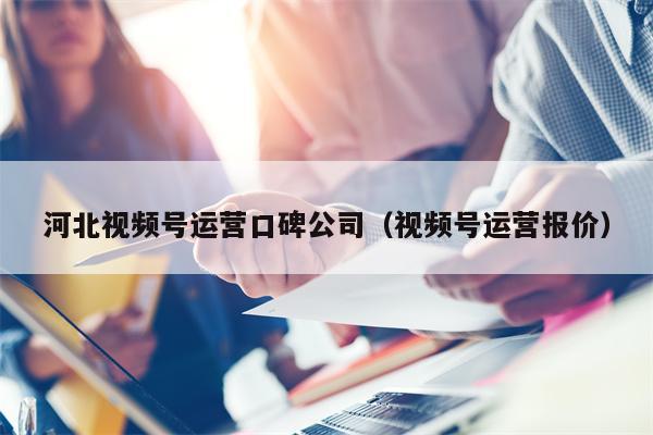 河北视频号运营口碑公司（视频号运营报价）