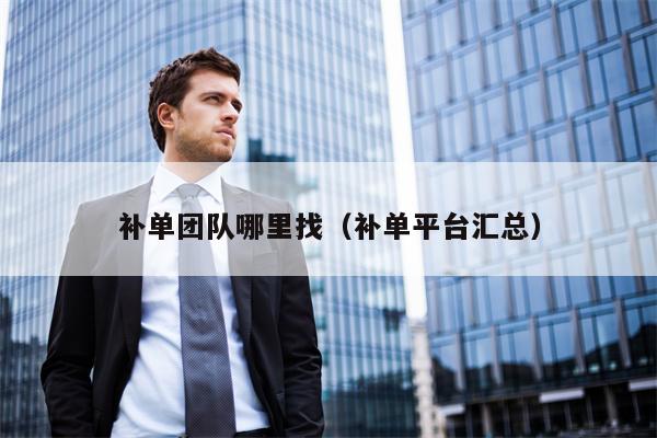 补单团队哪里找（补单平台汇总）