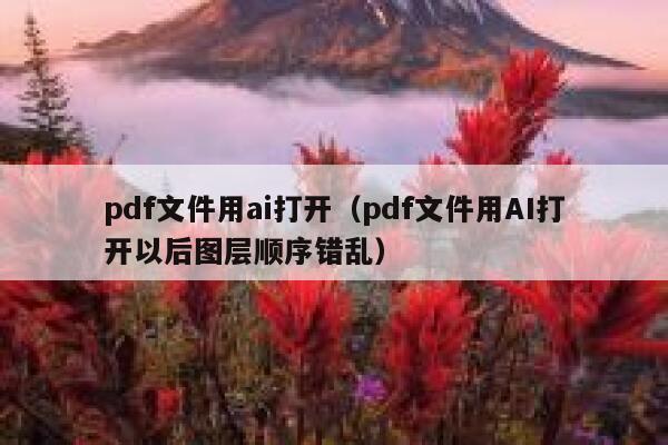 pdf文件用ai打开（pdf文件用AI打开以后图层顺序错乱）