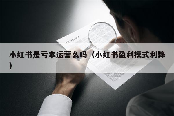 小红书是亏本运营么吗（小红书盈利模式利弊）