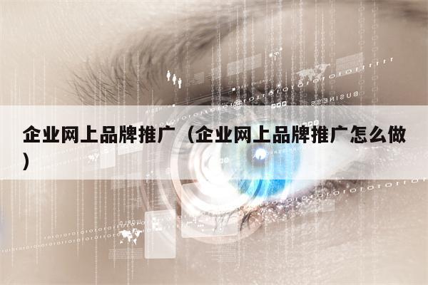 企业网上品牌推广（企业网上品牌推广怎么做）