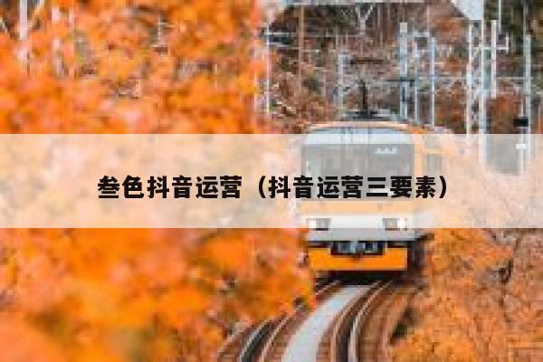 叁色抖音运营（抖音运营三要素）