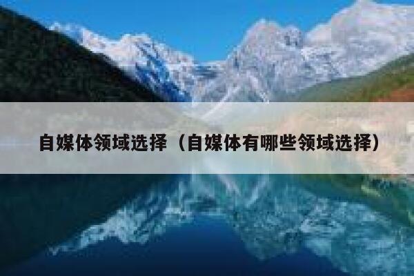 自媒体领域选择（自媒体有哪些领域选择）