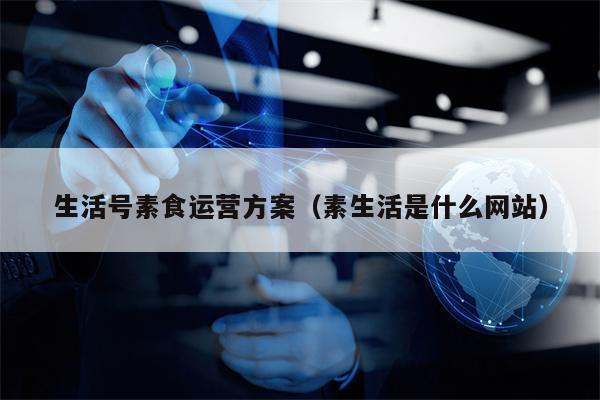 生活号素食运营方案（素生活是什么网站）