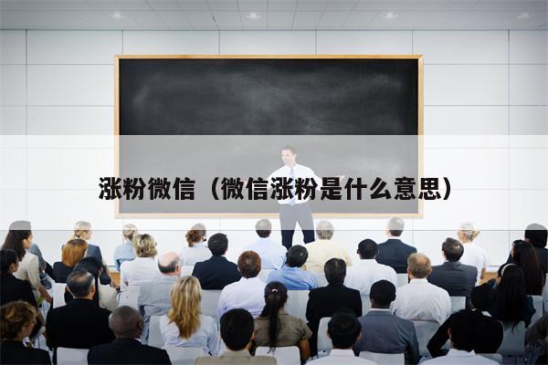 涨粉微信（微信涨粉是什么意思）