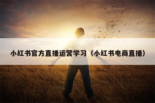 小红书官方直播运营学习（小红书电商直播）