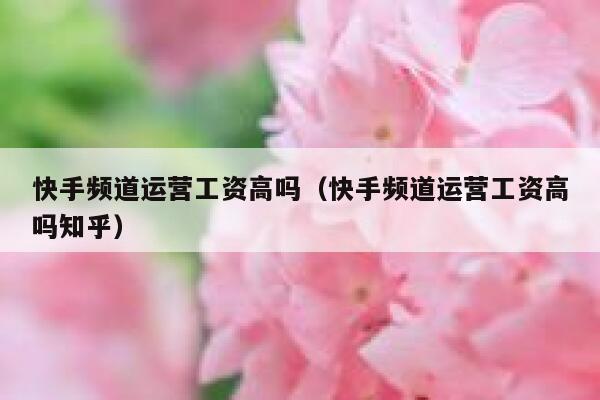 快手频道运营工资高吗（快手频道运营工资高吗知乎）