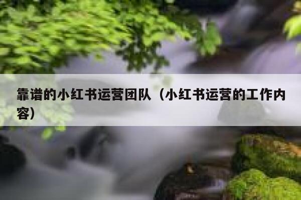 靠谱的小红书运营团队（小红书运营的工作内容）
