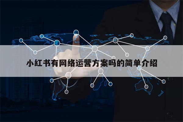 小红书有网络运营方案吗的简单介绍
