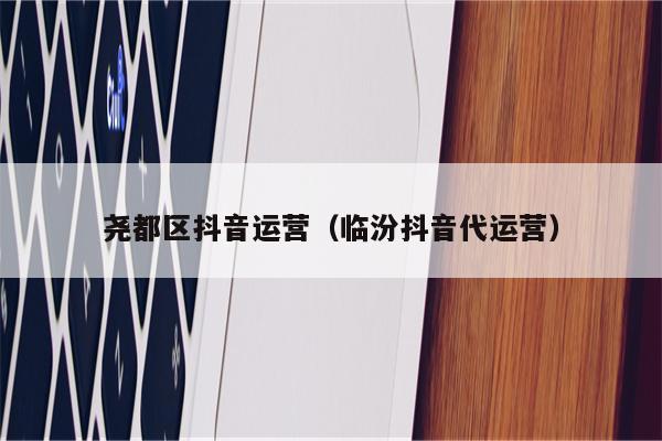 尧都区抖音运营（临汾抖音代运营）