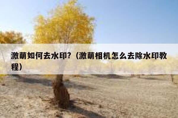 激萌如何去水印?（激萌相机怎么去除水印教程）