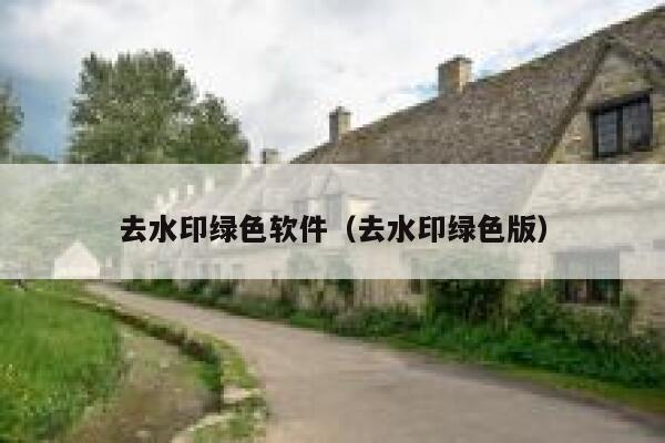 去水印绿色软件（去水印绿色版）
