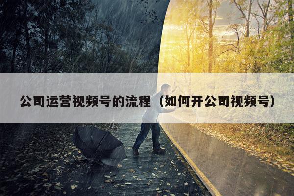 公司运营视频号的流程（如何开公司视频号）