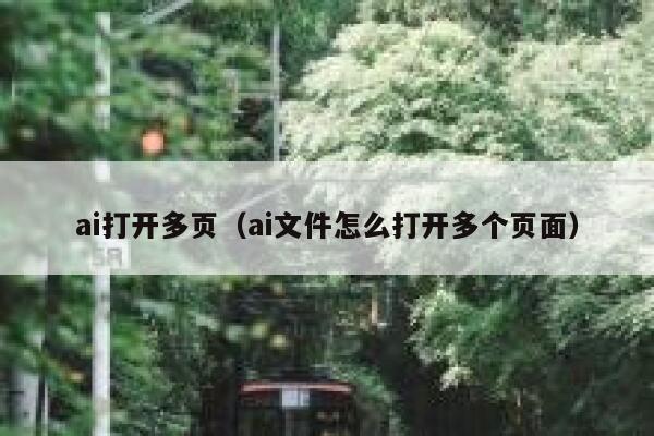 ai打开多页（ai文件怎么打开多个页面）