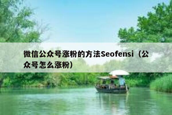 微信公众号涨粉的方法Seofensi（公众号怎么涨粉）