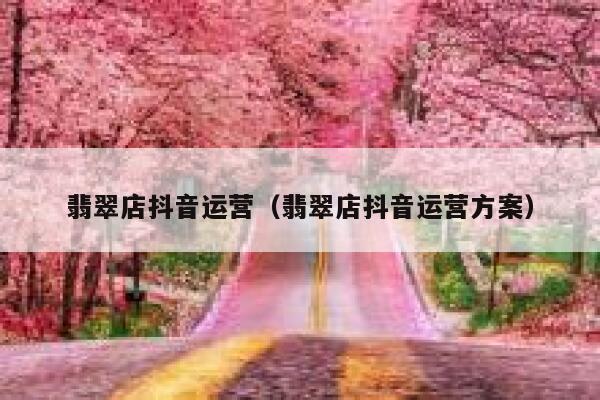 翡翠店抖音运营（翡翠店抖音运营方案）