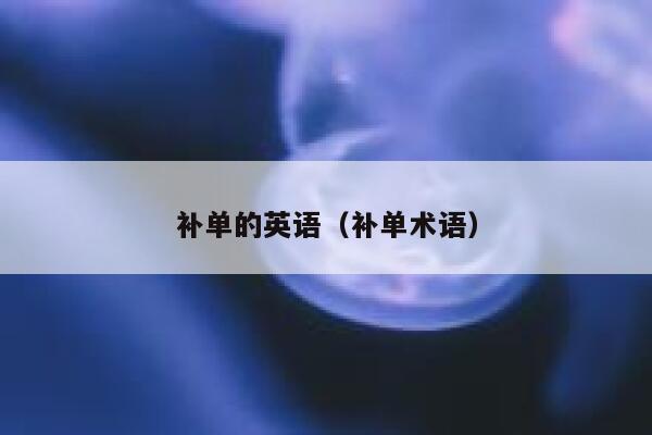 补单的英语（补单术语）