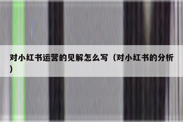 对小红书运营的见解怎么写（对小红书的分析）