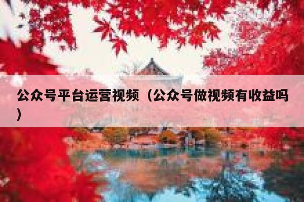 公众号平台运营视频（公众号做视频有收益吗）