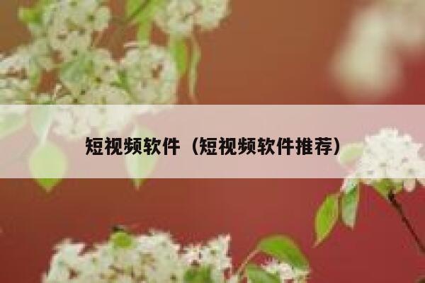 短视频软件（短视频软件推荐）