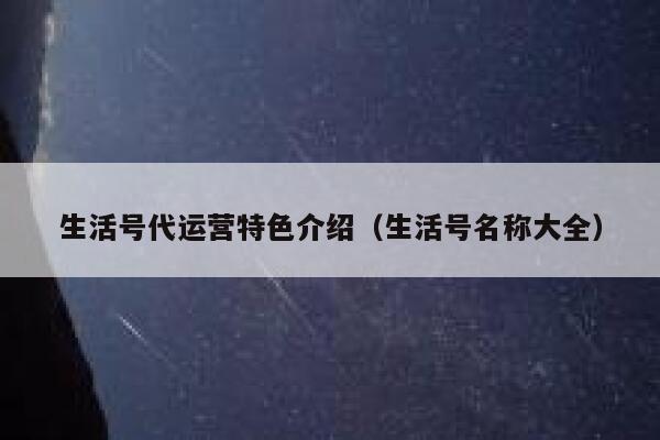 生活号代运营特色介绍（生活号名称大全）