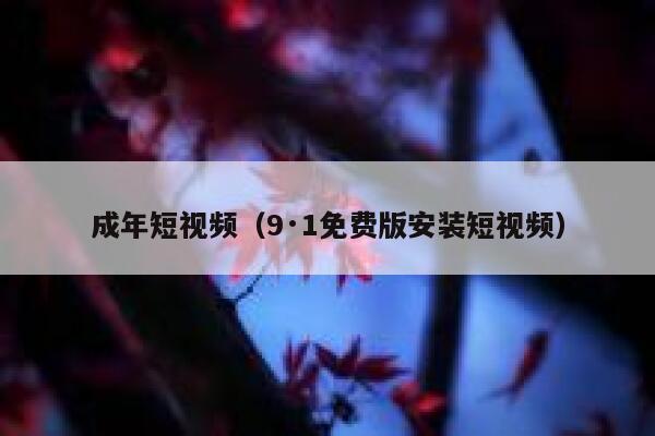 成年短视频（9·1免费版安装短视频）