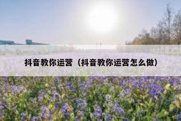 抖音教你运营（抖音教你运营怎么做）
