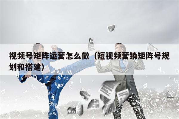 视频号矩阵运营怎么做（短视频营销矩阵号规划和搭建）