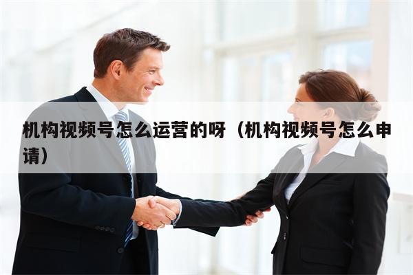 机构视频号怎么运营的呀（机构视频号怎么申请）