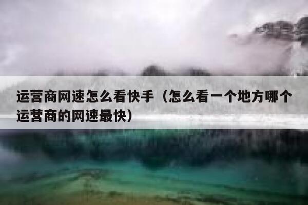 运营商网速怎么看快手（怎么看一个地方哪个运营商的网速最快）
