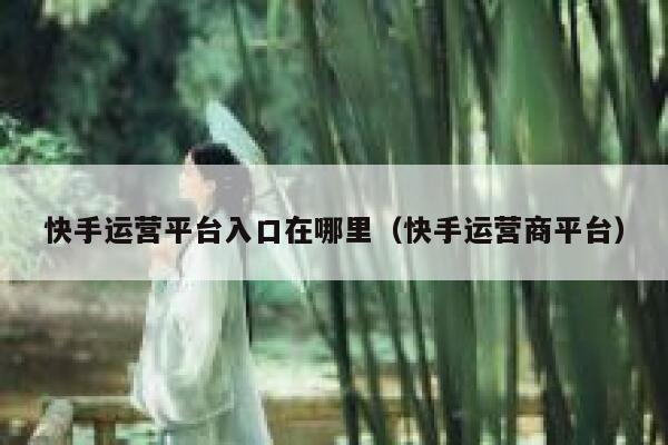 快手运营平台入口在哪里（快手运营商平台）