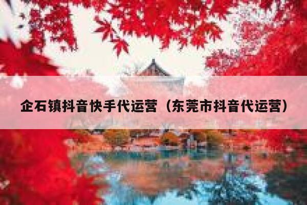企石镇抖音快手代运营（东莞市抖音代运营）