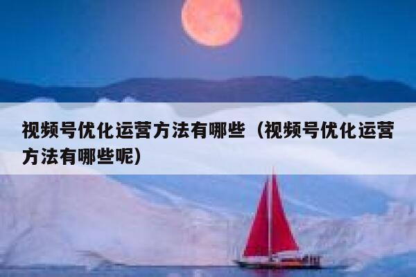 视频号优化运营方法有哪些（视频号优化运营方法有哪些呢）