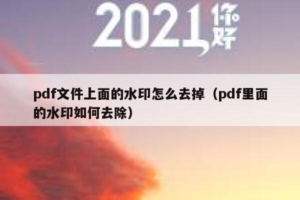 pdf文件上面的水印怎么去掉（pdf里面的水印如何去除）