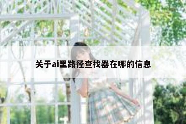 关于ai里路径查找器在哪的信息