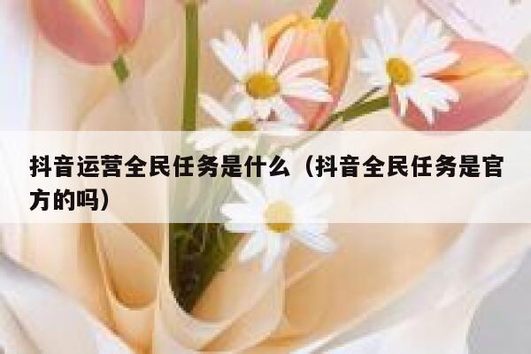抖音运营全民任务是什么（抖音全民任务是官方的吗）
